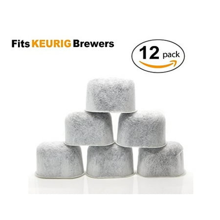 12 Pack Keurig Compatible Charcoal Water Filter Replacement for KUERIG Coffee Makers Universal (NOT CUISINART) - Fits Keurig 2.0 and older Coffee Machines - Purifies and Improve Taste by