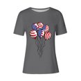 thumbnail image 4 of Women's Independence Day Short Sleeve Tops Under $10 Free Shipping American Flag Summer Casual Loose 3XL Pullover Printed Short Sleeved Round Neck Top, 4 of 4