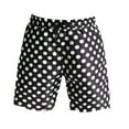 thumbnail image 2 of DODADAWANJ Fashion Polka Dot Swim Trunks for Men 5 Inch Summer Vacation Beach Shorts Quick Dry Drawstring Male Swimsuit Swimwear Black L, 2 of 3