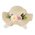 thumbnail image 4 of Sombrero de paja DIY con flores artificiales, transpirable, para uso doméstico, para niñas, vacaciones, manualidades, para exteriores, a moda, Estilo A, 4 of 9