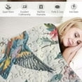 thumbnail image 3 of QCPP  American Country Quilted Throw Blanket Birds Printing Throw Quilt, Beige White, 3 of 6