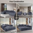 thumbnail image 3 of Modular U-Shaped Sectional Sofa, 128" Convertible Oversized Corduroy Couch with Chaise Lounge, No Assembly Needed, Modern Boneless Couchs, Gray, 3 of 9