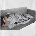 thumbnail image 6 of Sketchy Soft Flannel Fleece Throw Blanket, Old Street Scene Carriage Horse from Twenties Historical Northern Europe Theme, Cozy Plush for Indoor and Outdoor Use, 50" x 70", Black White, by Ambesonne, 6 of 6
