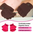 thumbnail image 4 of Guantes sin dedos Qarigey para niñas niños invierno Rosa rojo, 4 of 6