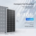 thumbnail image 2 of Renogy 2 paneles solares de 100 W, 12 V, módulo fotovoltaico monocristalino de alta eficiencia, cargador de energía para RV Marine Rooftop Farm batería y otras aplicaciones fuera de la red, paquete de, 2 of 5