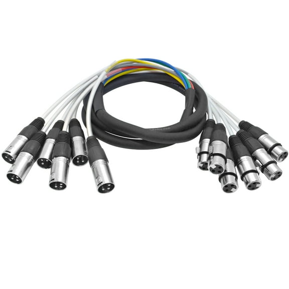 Seismic Audio - 6 Channel XLR Colored Snake Cable 6 Feet - NEW - Pro Audio - SARLX-6x6