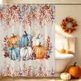 thumbnail image 3 of Brown Pumpkins Fall Shower Curtain, Waterproof Shower Curtains for Bathroom, Thanksgiving Eucalyptus Leaves Autumn Rustic Washable Fabric Bathtub Curtain Set Bath Decor with 12 Hooks 48"x72", 3 of 8