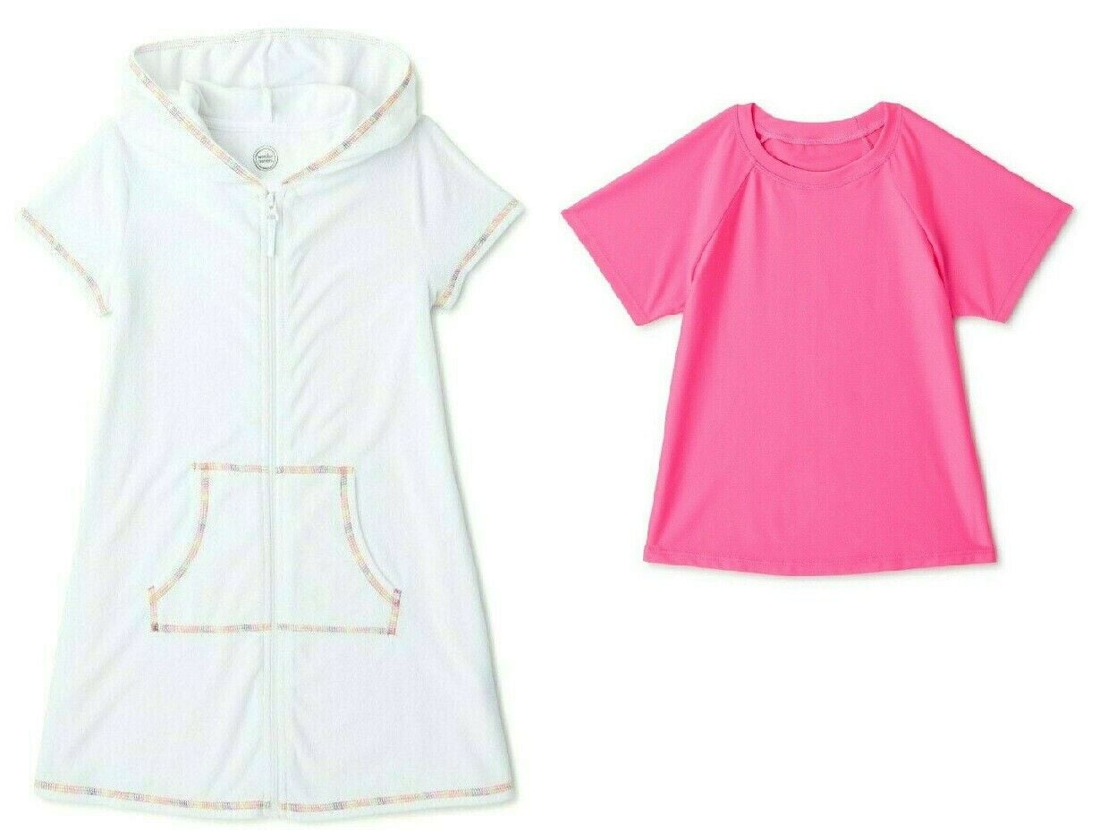 Big Girls Rash Guard Top and Swim Cover Up Set