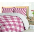 thumbnail image 5 of Ambesonne Geometric Duvet Cover Sets, Diagonal Pastel Color, 2-Queen, Fuchsia Pale Pink White, 5 of 7