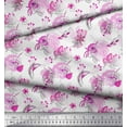 thumbnail image 2 of Soimoi Cotton Voile Fabric Leaves & Camellias Floral Print Fabric by Yard 56 Inch Wide, 2 of 3