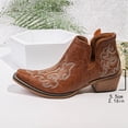 thumbnail image 5 of Womens Wide Calf Cowboy Boots, Western Cowgirl Mid Calf with Gold Embroidery, Chunky Heel Zip Up Pointed Toe Boots, 5 of 9
