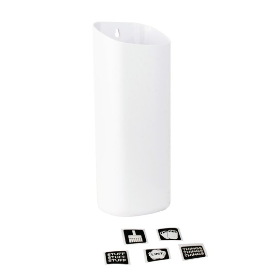 9.25” H x 3.5” W x 2.75” D Small White Lint Bin with Magnetic Back