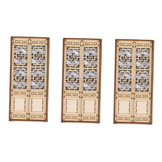 Puerta Hueca Externa de Madera en Miniatura Baoblaze Modelo de Construcción