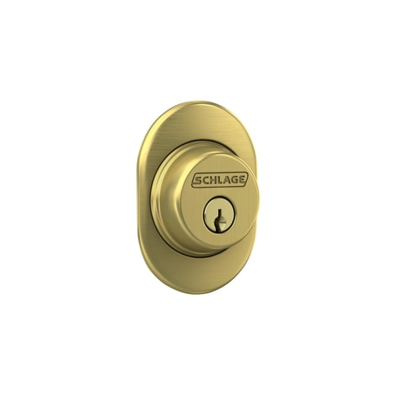Schlage B60RMN608 Deadbolt with Remsen Trim Keyed 1 Side, Highest Residential Security, Satin Brass — Construction & DIY Use, Standard Hardware Spec