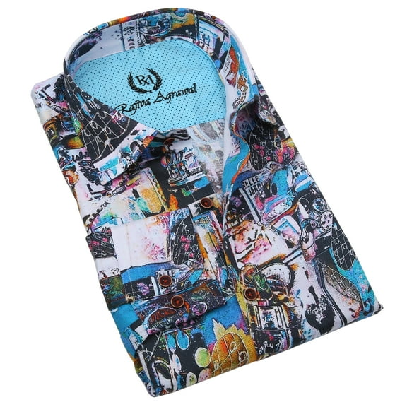 Rajiva Agrawal: Men's Pandemonium Fashion Shirt in Superfine Cotton (Color: Printed, Size: Large)