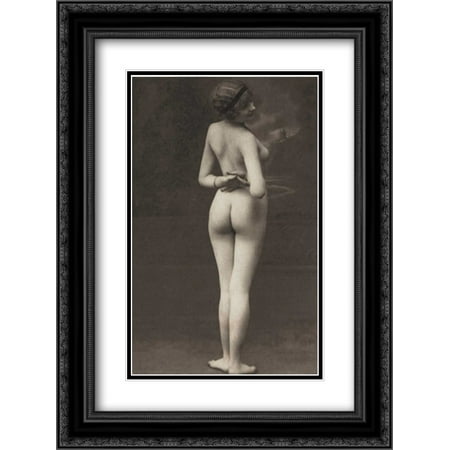 Three-Quarter Pose in Stormy Setting 2x Matted 18x24 Black Ornate Framed Art Print by Vintage