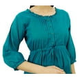 thumbnail image 2 of Bimba Women's 3/4 Sleeve Summer Cotton Maxi Dress Drawstring Waist, 2 of 8