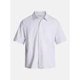 thumbnail image 5 of No Boundaries Boxy Cropped Fit Oxford Shirt with Short Sleeves, Men's XS-5XB, 5 of 5