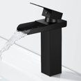 thumbnail image 1 of Grifo de Baño Moderno CHAO en Cascada Negro Mezclador de Lavabo de Latón 140 mm, 1 of 5