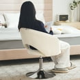 thumbnail image 6 of Furniliving Modern Swivel Accent Chair Adjustable Vanity Chairs MakeUp Chair for Bedroom, Sherpa -White, 6 of 8