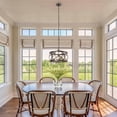 thumbnail image 5 of LNC 4-Light Distressed Black and Wood Drum Cage LED Farmhouse Chandelier, 5 of 14