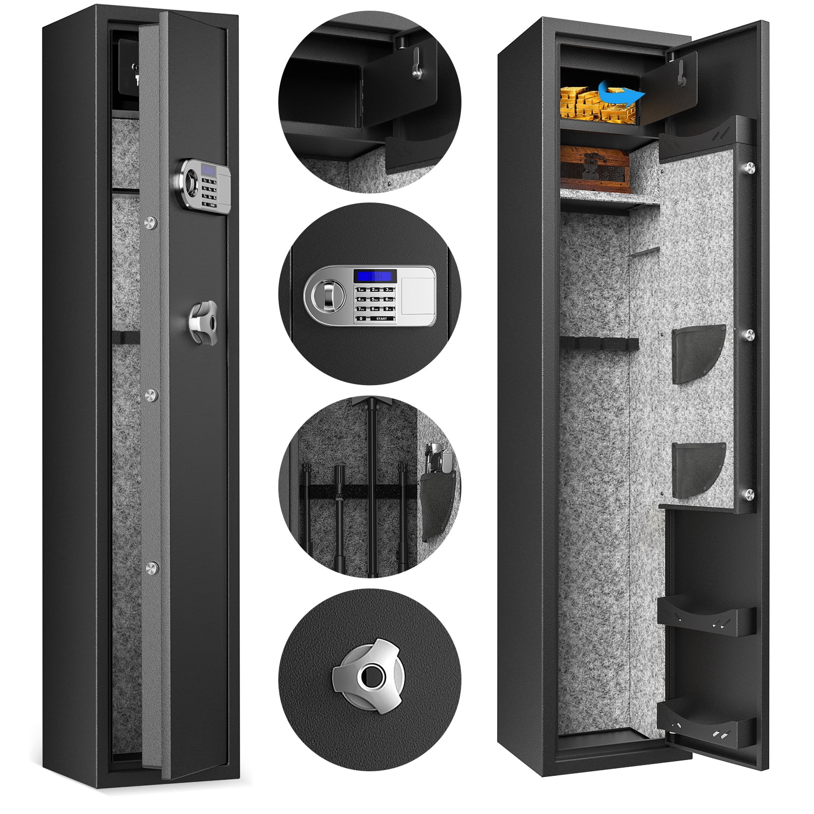 GRANPAY Gun Safe for Rifle, Long Storage for Rifles & Shotguns, Digital Keypad Large