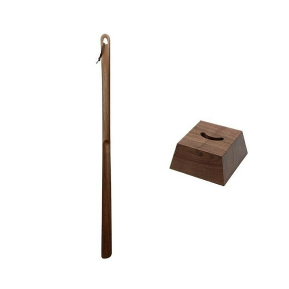 Walnut/beech Wood Shoe Horn Household Extended Handle No Bending Whole Wooden Shoe Horn