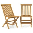 thumbnail image 2 of Costway Patio Chairs Set of 2 with Slatted Seat & Backrest No Assembly Needed for Poolside, 2 of 9