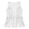 thumbnail image 5 of Women Fringe Vest 70s Hippie Suede Rivets Tassel Sleeveless Cowgirl Western Jacket Outerwear/White/XL, 5 of 5