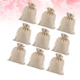 thumbnail image 4 of EeaseMX 12 Unids 13x18cm Bolsa de Lino con Cordón Bolsa de Regalo Transpirable Bolsa de Almacenamiento a Prueba de Polvo Bolsa de Almacenamiento de Joyas para Navidad Festivo Beige, 4 of 8