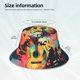 thumbnail image 3 of Fotbe World Map Guitar Illustration Sombrero Tipo Pescador con Estampado – Sombrero de Sol de Algodón de Moda para Playa, Golf, Pesca, 3 of 6