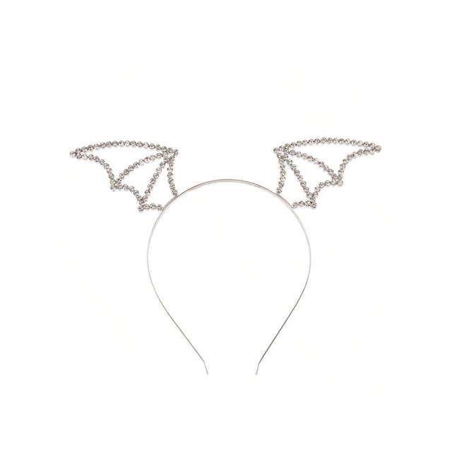 1pc Halloween Bat Wing Headband/ Horns Hair Hoop/funny Hair Clip With Rhinestones