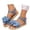 A-Blue590, variant on Womens Espadrille Wedge Boho Flexible Light Open Toe Ankle Buckle Soft Foam Platform Woven Wedge Summer Beach Vacation Sandals