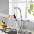 thumbnail image 2 of Chrome LED Kitchen Sink Faucet Pull Down Sprayer Swivel Spout Mixer Tap, 2 of 9