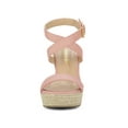 thumbnail image 6 of BLISSFUL STEP Women's Shoes Espadrille Wedge Slingback Crisscross Sandals Pink 6, 6 of 7
