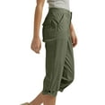 thumbnail image 5 of Womens Capri Pants with Pockets, Casual Summer Work Pants, Elastic Waist Cargo Capris for Women, Stretch Cropped Pants Lightweight Capris for Seniors Travel Gym, S-XXL, 5 of 7
