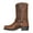 Yellowish brown, variant on Retro Cowboy Boots Men Mid Calf Western Boots Men Pu Leather Boots Slip On Shoes