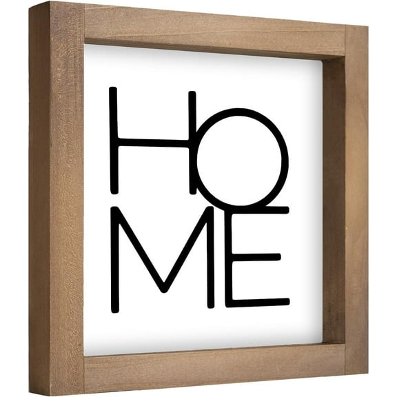 6 Inch Home Sign Decor, Wooden Family Room Wall Decor for House Art, Indoor Entryway Shelf Table Tiered Tray Mantel Rustic Farmhouse Decoration