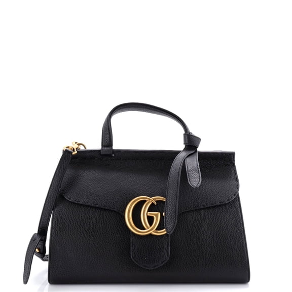 Pre-Owned GG Marmont Top Handle Bag Leather Small By Rebag