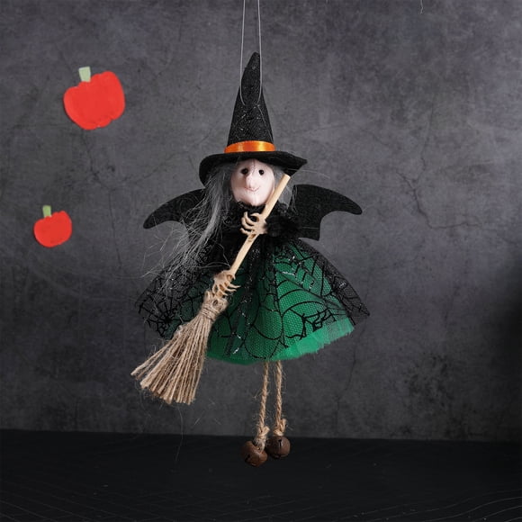 SuoKom Lovely Witch Decor Suspending Witch Figurine for Halloween Halloween Decoration Vintage Hanging Kitchen Witch Doll Ornament for Indoor And