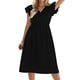 thumbnail image 1 of Vestido informal de mujer con cuello en V y cintura lisa - Tejido de poliéster - Estilo fresco - Tallas S-XL, 1 of 6