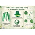 thumbnail image 2 of PMU 4 Pcs Green Irish Party Accessories Bundle, Foil Curved Brim Top Hat, Shamrock Green Bandana, Suspenders and Party Buttons, 2 of 6