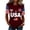 Wine, variant on 250th Anniversary Printed Women Shirts Casual 250 Years Of Freedom T Shirt Short Sleeve Tshirts Patriotic Tops