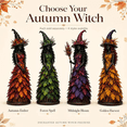 thumbnail image 6 of Enchanted Autumn Witch Figurine, Fall Witch Decor Halloween Tabletop Statue with Leaf Gown, Seasonal Resin Witch Decoration for Mantel Shelf Home Yellow 12.2in, 6 of 8