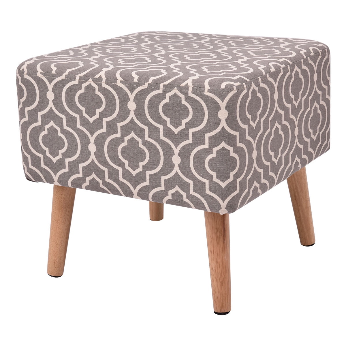 Costway Square Stool Seat Polyester Cover Home Furniture Decor W/4