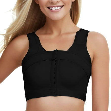 Fsqjgq Womens Underwear Sports Bras for Women Large Bust Push Up Bra Lightweight Cup Front Buckle Shaping Bra No Steel Ring Push Up Double Layer Beautiful Back Underwear Underwire Bandeau Bra Bandeau