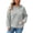 Gray, variant on MLCDZ Women Fall Waffle Hoodies Pullover Hooded Long Sleeves Sweatshirt Drawstring Loose Fit Vacation Travel Oversized Tops with Pocket