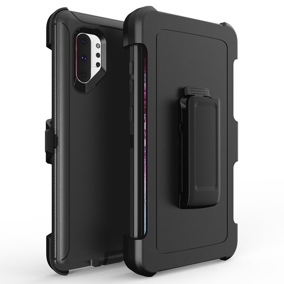 Modes Wireless Heavy Duty Armor Hybrid Clip Case for Samsung Galaxy Note 10 Plus, Black