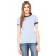 thumbnail image 1 of Camiseta Ringer de manga corta de jersey para mujer HTHR BLUE/ NAVY S Bella + Lienzo B6050, 1 of 1