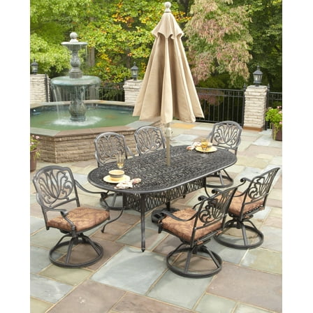 Homestyles Capri Charcoal 7 Piece Outdoor Dining Set